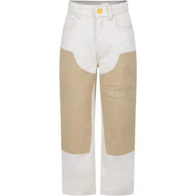 Marc Jacobs Kids' Ivory Casual Trousers For Boy In White