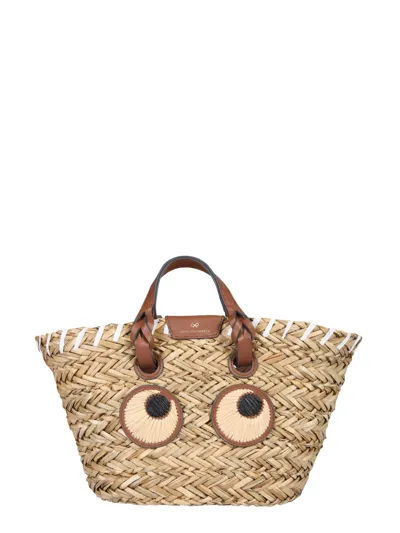 Anya Hindmarch Eyes Seagrass Straw Bag In Beige