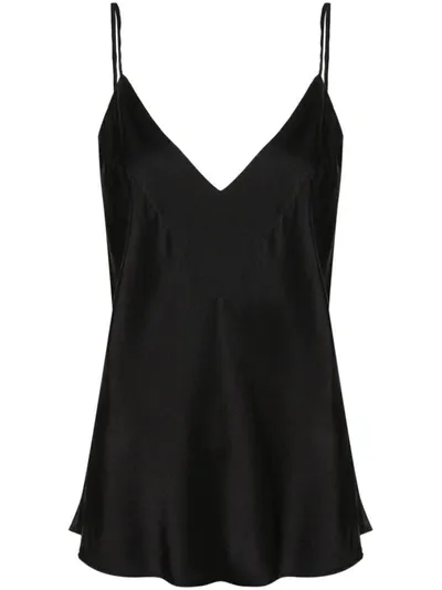 Forte Forte Star-motif Satin Tank Top In Black