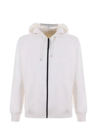 C.p. Company Lightweight Sweatshirt  In Bianco Latte