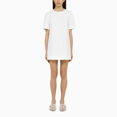 Marni Cotton Cady Short Sleeve Mini Dress In White