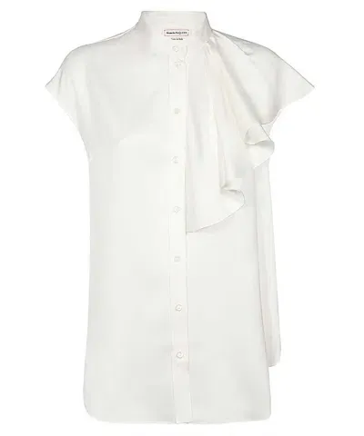 Alexander Mcqueen Silk Blouse In Ivory