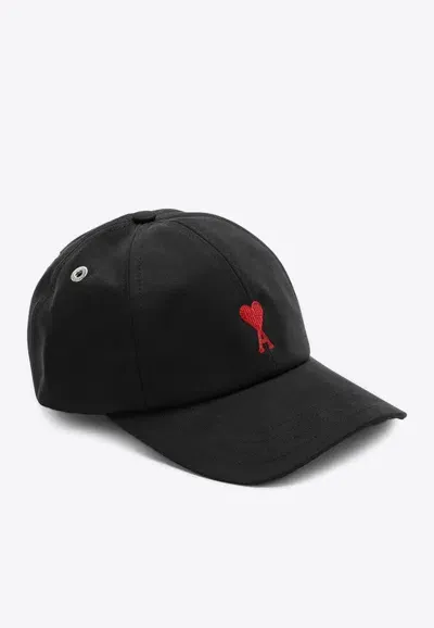 Ami Alexandre Mattiussi Ami De Coeur Baseball Cap In Black