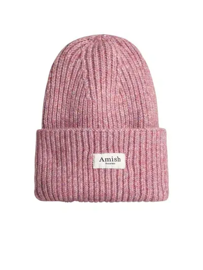 Amish Pink Polyester Blend Beanie