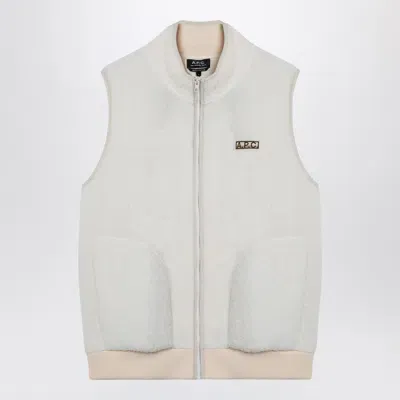 Apc A.p.c. Fleece Zipped Waistcoat In White