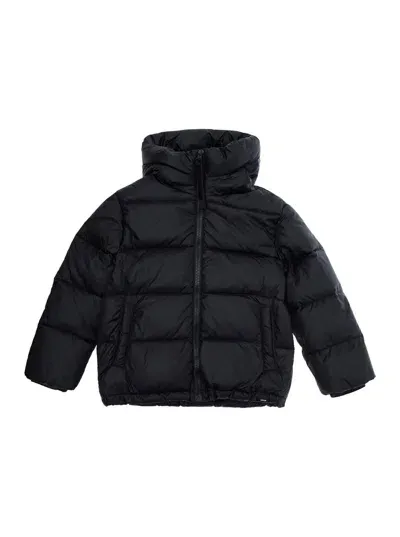 Aspesi Kids' Black Hooded Down Jacket In Tech Fabric Boy