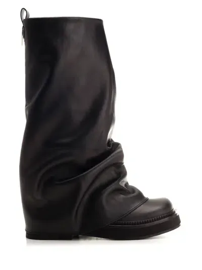 Attico Black Robin Combat Boots