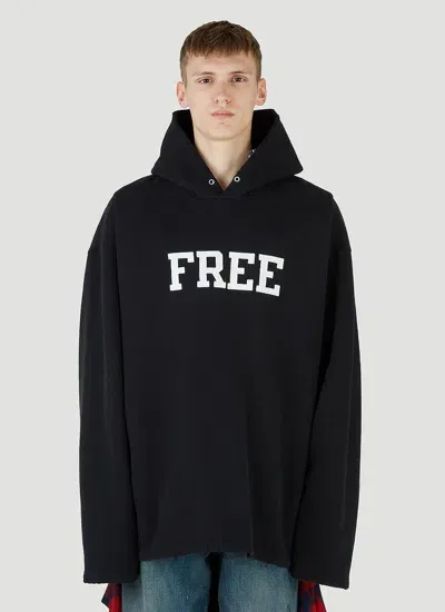 Balenciaga Men Free Hooded Sweatshirt In Black