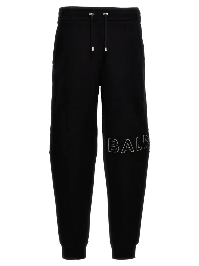 Balmain Reflective Logo Joggers In Red