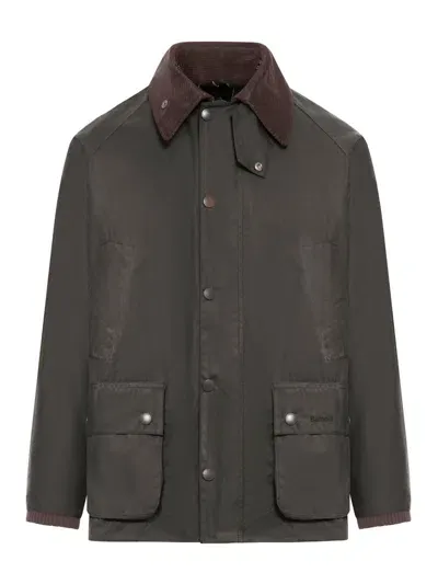 Barbour Bedale Wax Collared Jacket In Green