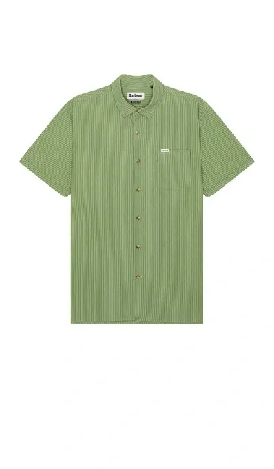 Barbour Thermond Seersucker Summer Shirt In Green