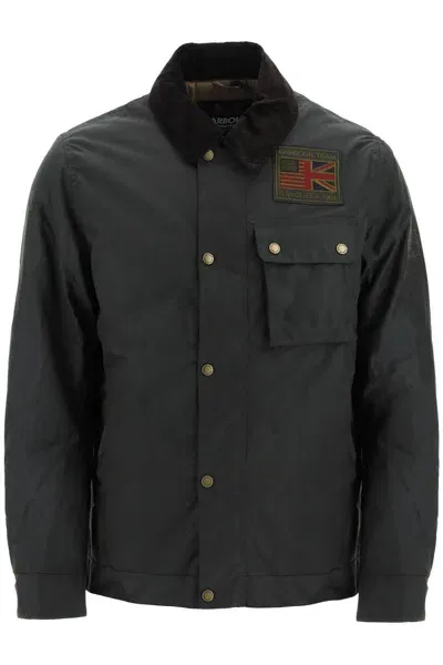 Barbour Waxed Cotton Workers Jacket In Green