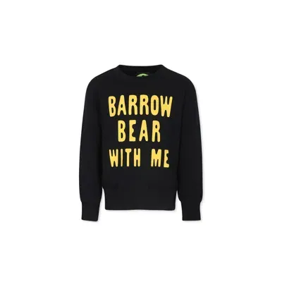 Barrow Black Sweatshirt For Kids With Logo And Bear