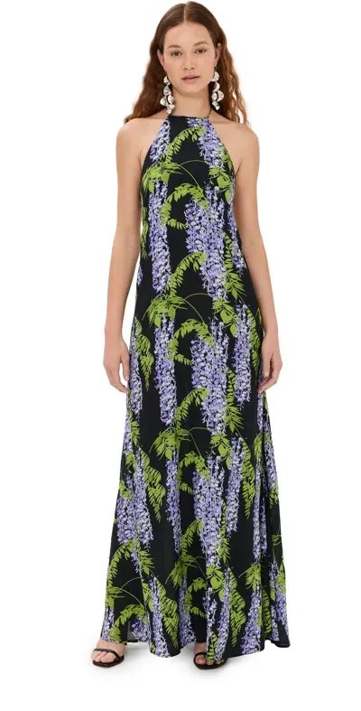 Bernadette Frannie Dress Wisteria/small/purple On Black