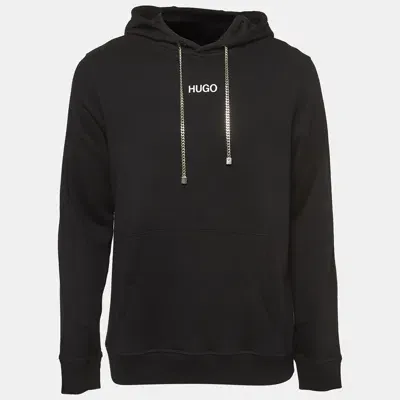 Pre-owned Boss By Hugo Boss Black Printed Cotton Hoodie M