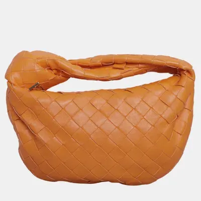 Pre-owned Bottega Veneta Orange Leather Mini Jodie Shoulder Bag