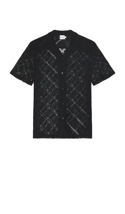 Bound Lace Vacation Shirt In Black