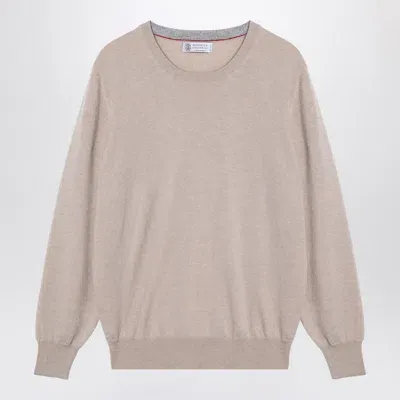 Brunello Cucinelli Cashmere And Silk-blend Sweater In Beige