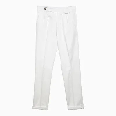 Brunello Cucinelli White Cotton Regular Pants