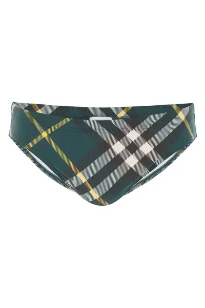 Burberry Check Swim Briefs In Multicolor