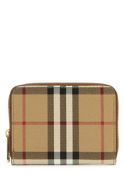 Burberry Printed E-canvas Wallet In Multicolor