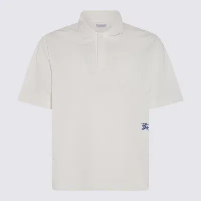 Burberry White Cotton Polo Shirt