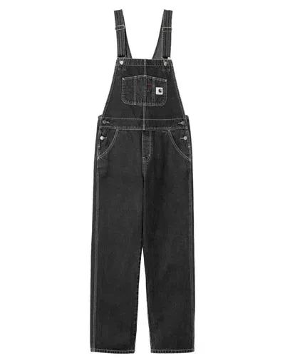 Carhartt Bib Straight Overalls In Black Stone Was