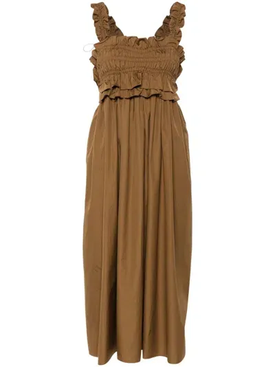 Cecilie Bahnsen Giovana Maxi Dress In Brown