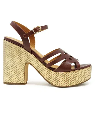 Chie Mihara Brown Leather Jelele Sandals