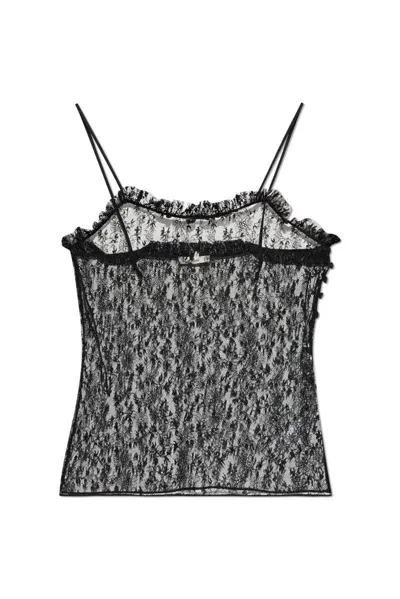 Chloé Floral-lace Tank Top In Black