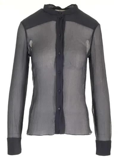 Chloé Silk Crepon Blouse In Black