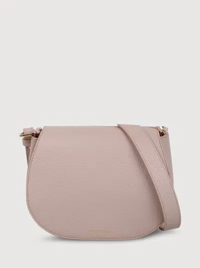 Coccinelle Eclyps Grained Leather Shoulder Bag In Pink