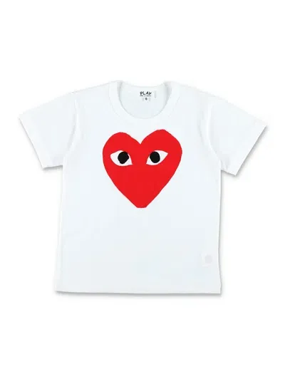 Comme Des Garçons Play Kids' Tee Big Heart In White