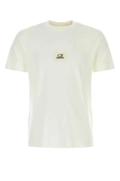 C.p. Company Ribbed Crew Neck Short Sleeve T-shirt In White