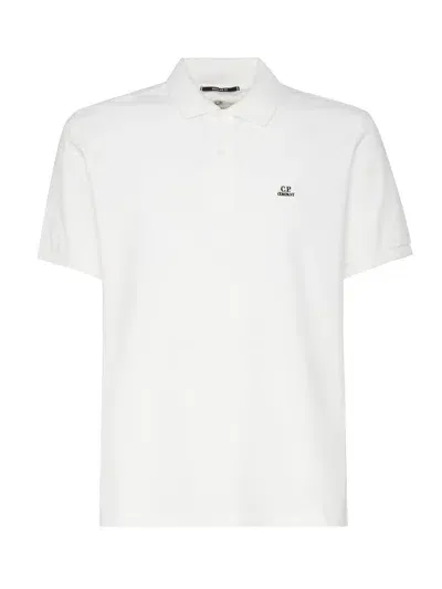 C.p. Company Polo Logo In White