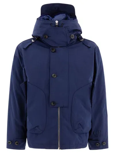 C.p. Company Nylon Down Jacket Jackets Blue