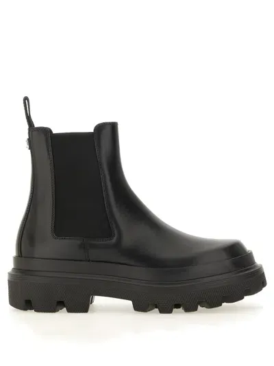 Dolce & Gabbana Brushed Leather Boot In Multicolor