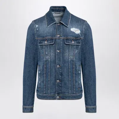 Dolce & Gabbana Dolce&gabbana Blue Denim Jacket With Wear Men