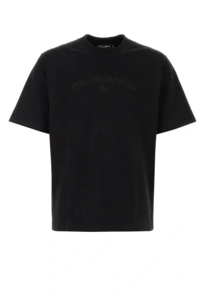 Dolce & Gabbana Durable Cotton Crew-neck T-shirt In Classic Black In Multicolor