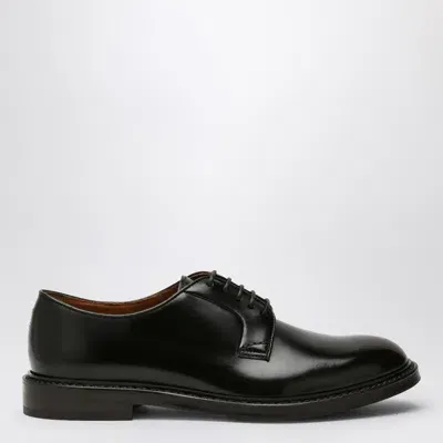 Doucal's Low Black Leather Lace-up