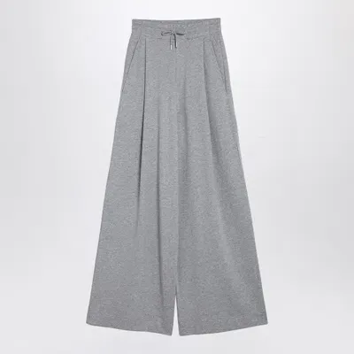 Dries Van Noten Fleece Palazzo Trousers Grey Women In Gray