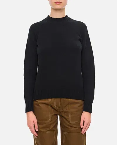 Drumohr Long Sleeves Crewneck Sweater In Black