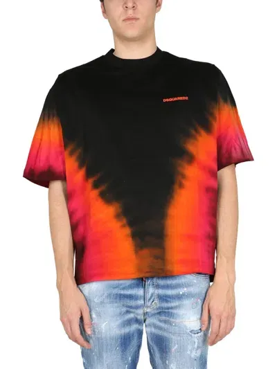 Dsquared2 Dsquared Men T-shirt "d2 Flame" In Multicolor