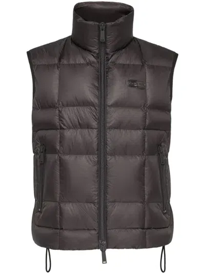 Dsquared2 High-neck Padded Vest In Black