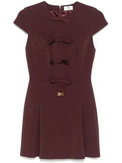 Elisabetta Franchi Bow-detail Mini Dress In Red