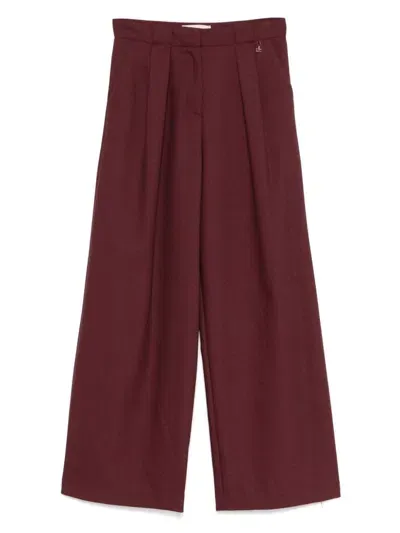 Elisabetta Franchi La Mia Bambina Kids' Pantaloni Ampi Bordeaux In Red