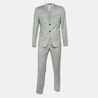 Pre-owned Emporio Armani Grey Virgin Wool David Line Suit M