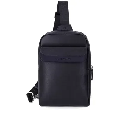 Emporio Armani Navy Blue One Shoulder Backpack