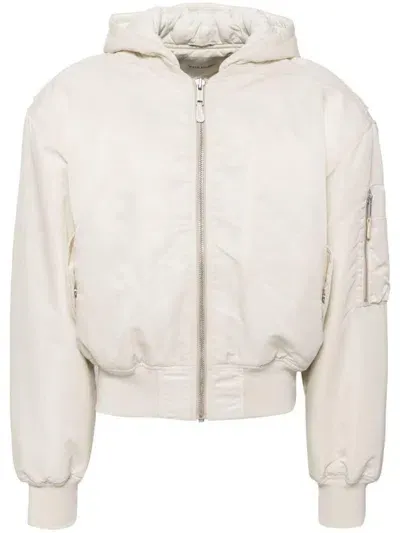 Entire Studios Hooded Broad Bomber Clothing In White