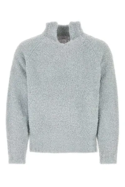 Erl Grey Polyester Blend Sweater In Silver